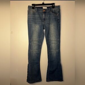 Free People Bell Flare Button Jeans